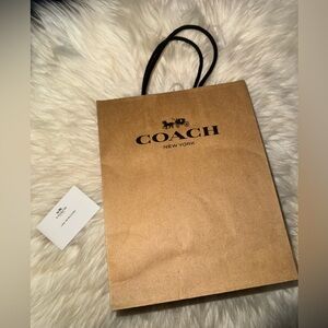 Coach Tan Shopping Bag with Black Handles